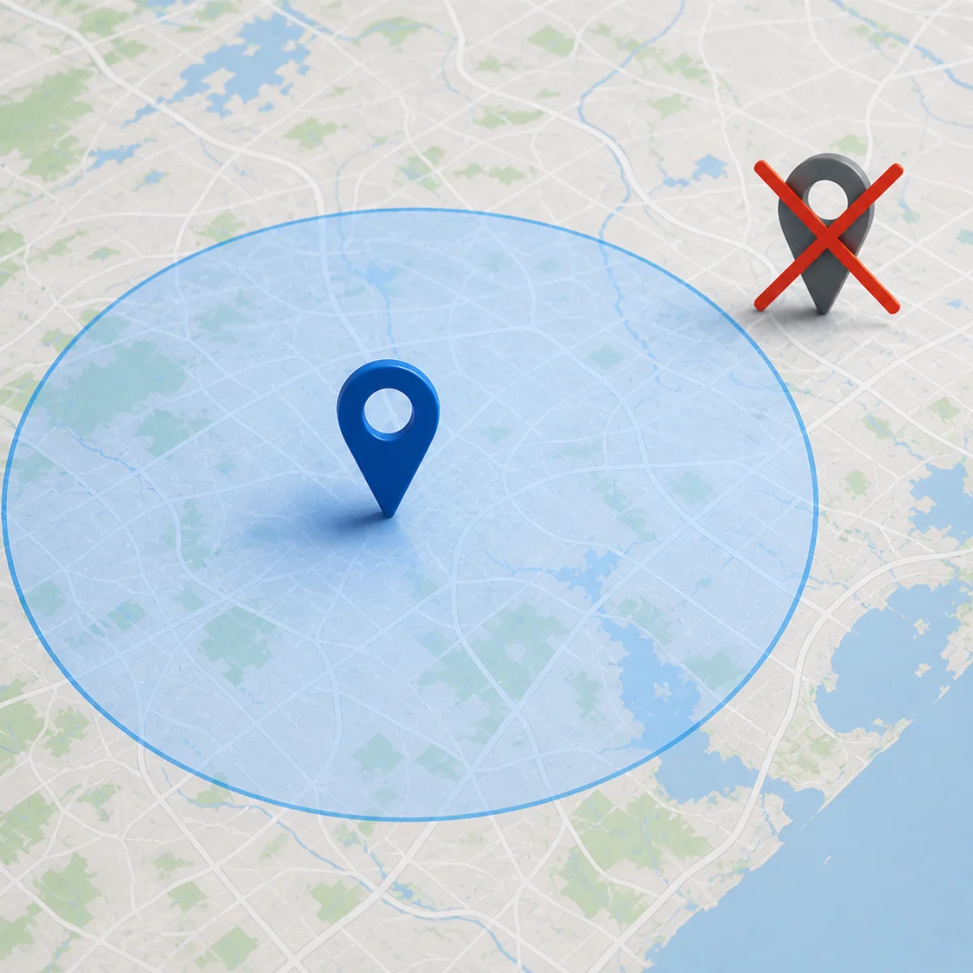 Area exclusive territory protection: competitors locked out within a 25-mile radius